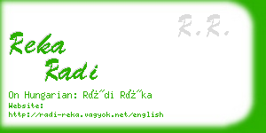 reka radi business card